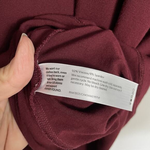 Eileen Fisher Tunic Top Size XL Burgundy Cowl Neck Minimalist Lagenlook Capsule - Picture 8 of 8